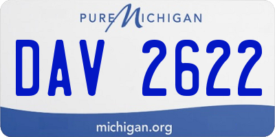 MI license plate DAV2622