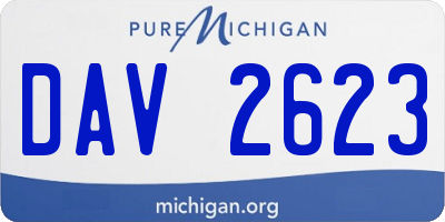 MI license plate DAV2623