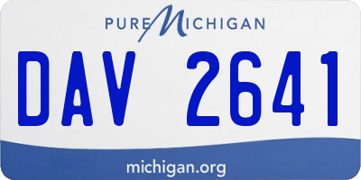 MI license plate DAV2641