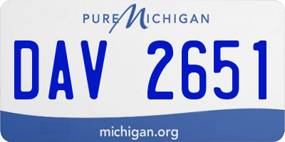 MI license plate DAV2651