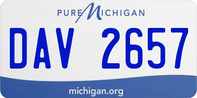 MI license plate DAV2657