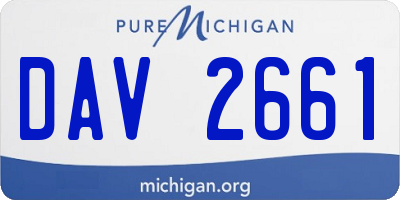 MI license plate DAV2661
