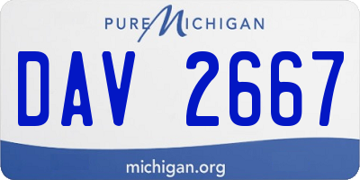 MI license plate DAV2667