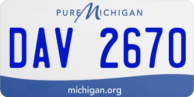 MI license plate DAV2670