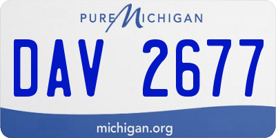 MI license plate DAV2677