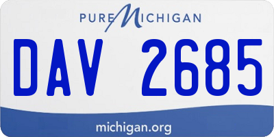 MI license plate DAV2685