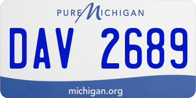 MI license plate DAV2689