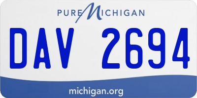 MI license plate DAV2694
