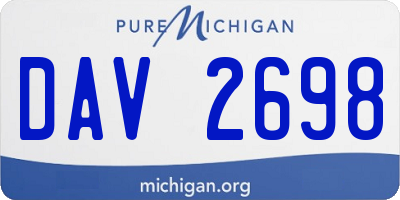 MI license plate DAV2698