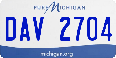 MI license plate DAV2704
