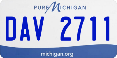 MI license plate DAV2711