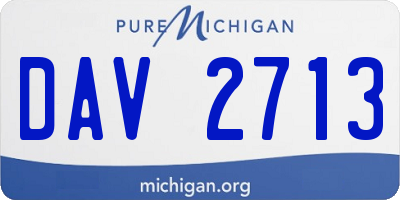MI license plate DAV2713