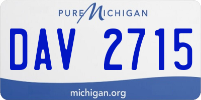 MI license plate DAV2715