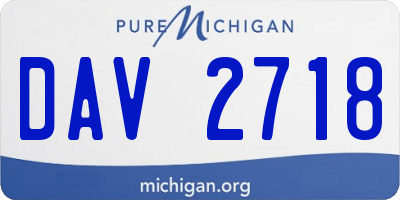 MI license plate DAV2718