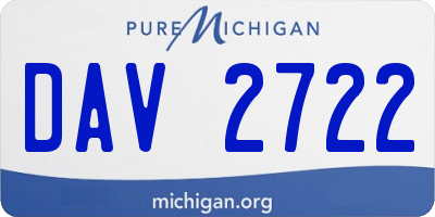 MI license plate DAV2722