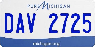 MI license plate DAV2725