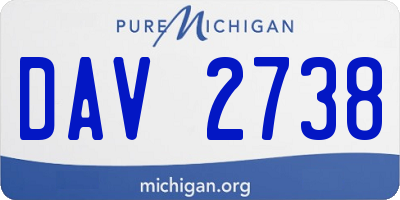 MI license plate DAV2738