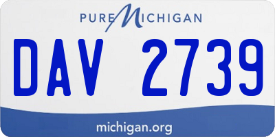 MI license plate DAV2739