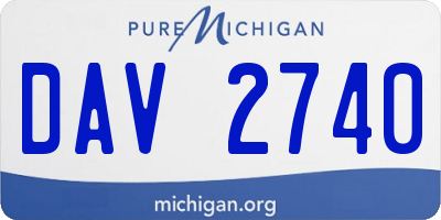 MI license plate DAV2740