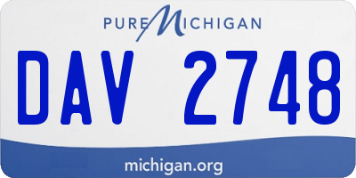 MI license plate DAV2748