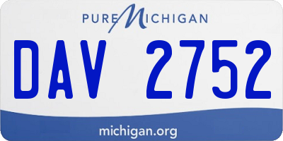 MI license plate DAV2752