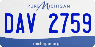 MI license plate DAV2759