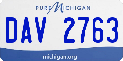 MI license plate DAV2763