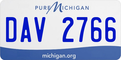 MI license plate DAV2766