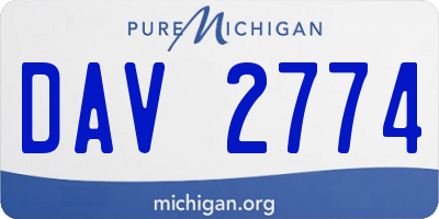 MI license plate DAV2774