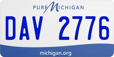 MI license plate DAV2776