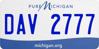MI license plate DAV2777