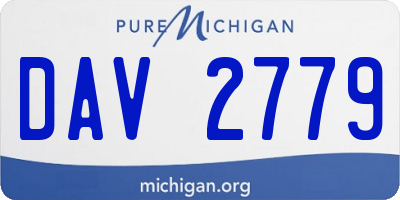 MI license plate DAV2779
