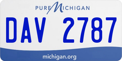MI license plate DAV2787