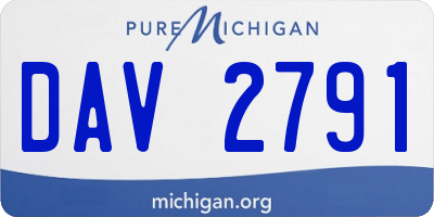 MI license plate DAV2791