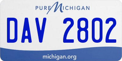 MI license plate DAV2802