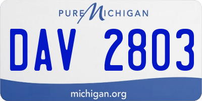 MI license plate DAV2803