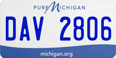 MI license plate DAV2806
