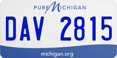 MI license plate DAV2815
