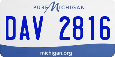 MI license plate DAV2816