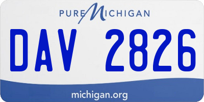 MI license plate DAV2826