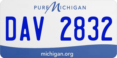MI license plate DAV2832