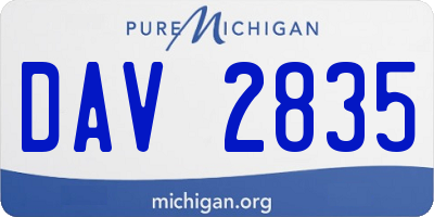 MI license plate DAV2835