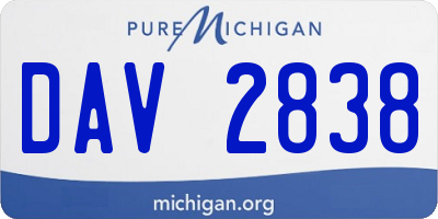 MI license plate DAV2838