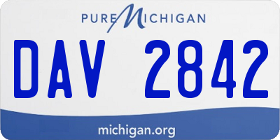 MI license plate DAV2842