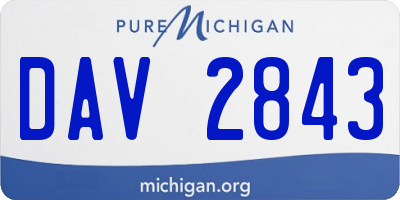MI license plate DAV2843