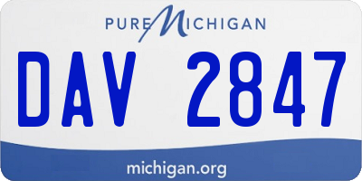 MI license plate DAV2847
