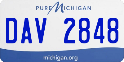 MI license plate DAV2848