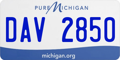 MI license plate DAV2850