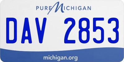 MI license plate DAV2853