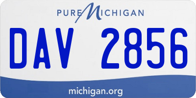 MI license plate DAV2856